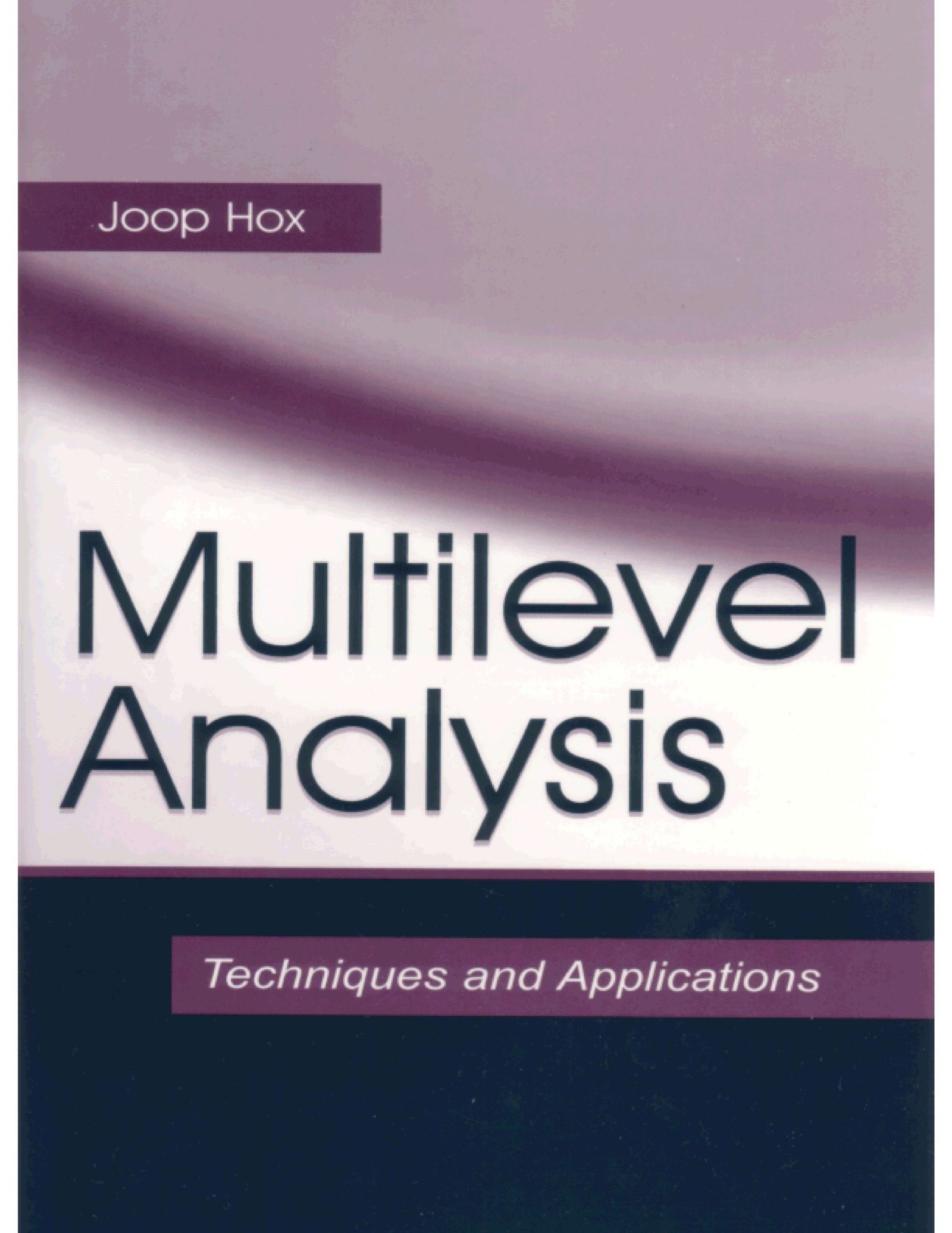 Multilevel Analysis | Edition 1 Of The Book